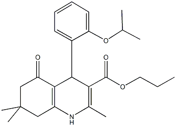 propyl 2,7,7-trimethyl-4-{2-[(1-methylethyl)oxy]phenyl}-5-oxo-1,4,5,6,7,8-hexahydroquinoline-3-carboxylate|
