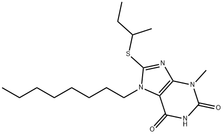 8-(sec-butylsulfanyl)-3-methyl-7-octyl-3,7-dihydro-1H-purine-2,6-dione Structure