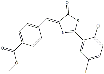 methyl 4-[(2-(2-chloro-5-iodophenyl)-5-oxo-1,3-thiazol-4(5H)-ylidene)methyl]benzoate Structure