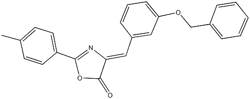 4-[3-(benzyloxy)benzylidene]-2-(4-methylphenyl)-1,3-oxazol-5(4H)-one Struktur