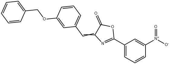 4-[3-(benzyloxy)benzylidene]-2-{3-nitrophenyl}-1,3-oxazol-5(4H)-one 化学構造式