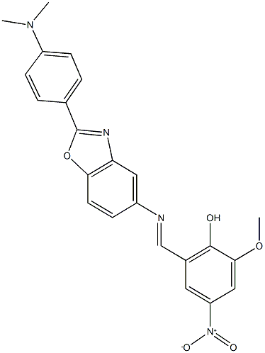 2-[({2-[4-(dimethylamino)phenyl]-1,3-benzoxazol-5-yl}imino)methyl]-4-nitro-6-methoxyphenol Structure
