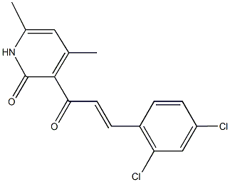 3-[3-(2,4-dichlorophenyl)acryloyl]-4,6-dimethyl-2(1H)-pyridinone 结构式