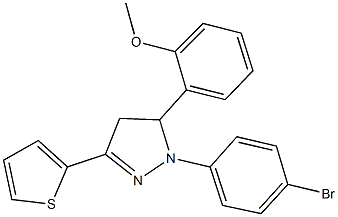 1-(4-bromophenyl)-5-[2-(methyloxy)phenyl]-3-thien-2-yl-4,5-dihydro-1H-pyrazole Structure