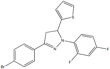3-(4-bromophenyl)-1-(2,4-difluorophenyl)-5-(2-thienyl)-4,5-dihydro-1H-pyrazole Structure