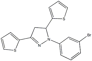 1-(3-bromophenyl)-3,5-di(2-thienyl)-4,5-dihydro-1H-pyrazole Structure