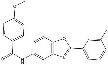 4-methoxy-N-[2-(3-methylphenyl)-1,3-benzoxazol-5-yl]benzamide,331446-21-0,结构式