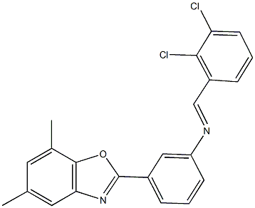 N-(2,3-dichlorobenzylidene)-N-[3-(5,7-dimethyl-1,3-benzoxazol-2-yl)phenyl]amine Structure