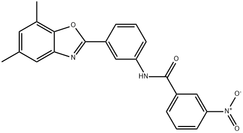 N-[3-(5,7-dimethyl-1,3-benzoxazol-2-yl)phenyl]-3-nitrobenzamide 化学構造式