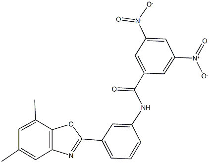 N-[3-(5,7-dimethyl-1,3-benzoxazol-2-yl)phenyl]-3,5-bisnitrobenzamide Struktur