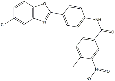 N-[4-(5-chloro-1,3-benzoxazol-2-yl)phenyl]-3-nitro-4-methylbenzamide 结构式