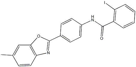 2-iodo-N-[4-(6-methyl-1,3-benzoxazol-2-yl)phenyl]benzamide Struktur