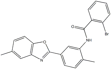 2-bromo-N-[2-methyl-5-(5-methyl-1,3-benzoxazol-2-yl)phenyl]benzamide Structure