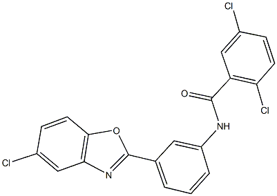 2,5-dichloro-N-[3-(5-chloro-1,3-benzoxazol-2-yl)phenyl]benzamide Structure