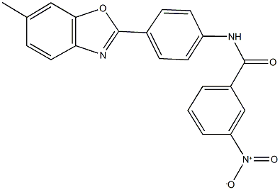 3-nitro-N-[4-(6-methyl-1,3-benzoxazol-2-yl)phenyl]benzamide Struktur