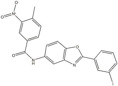 3-nitro-N-[2-(3-iodophenyl)-1,3-benzoxazol-5-yl]-4-methylbenzamide Structure