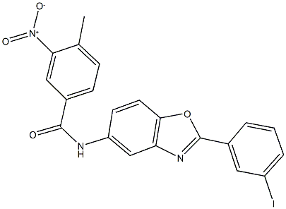 3-nitro-N-[2-(3-iodophenyl)-1,3-benzoxazol-5-yl]-4-methylbenzamide,331447-24-6,结构式