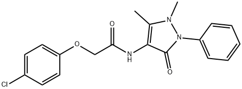 2-(4-chlorophenoxy)-N-(1,5-dimethyl-3-oxo-2-phenyl-2,3-dihydro-1H-pyrazol-4-yl)acetamide,33145-71-0,结构式