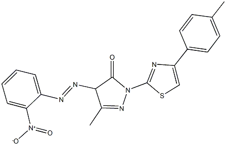 4-({2-nitrophenyl}diazenyl)-5-methyl-2-[4-(4-methylphenyl)-1,3-thiazol-2-yl]-2,4-dihydro-3H-pyrazol-3-one Structure