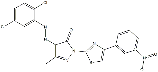 4-[(2,5-dichlorophenyl)diazenyl]-2-(4-{3-nitrophenyl}-1,3-thiazol-2-yl)-5-methyl-2,4-dihydro-3H-pyrazol-3-one Structure