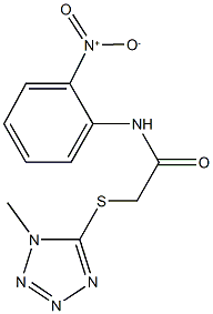 N-{2-nitrophenyl}-2-[(1-methyl-1H-tetraazol-5-yl)sulfanyl]acetamide Struktur