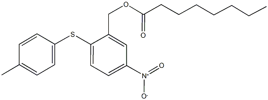 5-nitro-2-[(4-methylphenyl)sulfanyl]benzyl octanoate Struktur