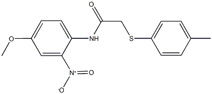 N-{2-nitro-4-methoxyphenyl}-2-[(4-methylphenyl)sulfanyl]acetamide 化学構造式