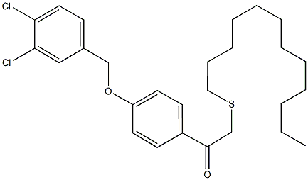 1-{4-[(3,4-dichlorobenzyl)oxy]phenyl}-2-(dodecylsulfanyl)ethanone Struktur
