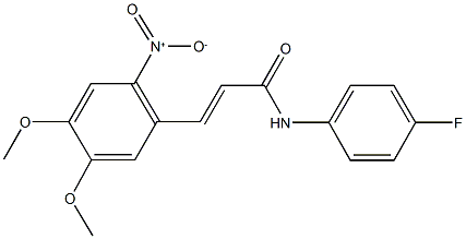 N-(4-fluorophenyl)-3-{2-nitro-4,5-dimethoxyphenyl}acrylamide 结构式