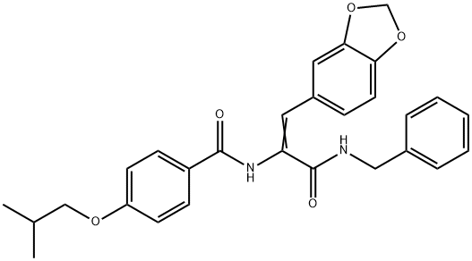 N-{2-(1,3-benzodioxol-5-yl)-1-[(benzylamino)carbonyl]vinyl}-4-isobutoxybenzamide Structure