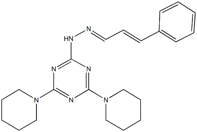 3-phenylacrylaldehyde [4,6-di(1-piperidinyl)-1,3,5-triazin-2-yl]hydrazone Structure