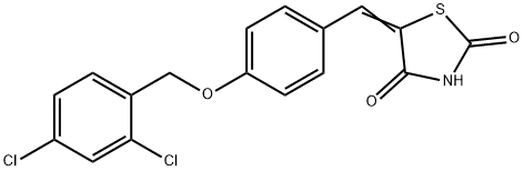 5-{4-[(2,4-dichlorobenzyl)oxy]benzylidene}-1,3-thiazolidine-2,4-dione 化学構造式