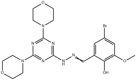 5-bromo-2-hydroxy-3-methoxybenzaldehyde [4,6-di(4-morpholinyl)-1,3,5-triazin-2-yl]hydrazone Structure