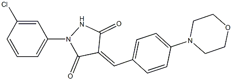 1-(3-chlorophenyl)-4-[4-(4-morpholinyl)benzylidene]-3,5-pyrazolidinedione 结构式