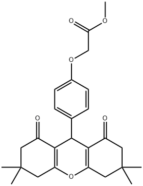 methyl [4-(3,3,6,6-tetramethyl-1,8-dioxo-2,3,4,5,6,7,8,9-octahydro-1H-xanthen-9-yl)phenoxy]acetate 结构式