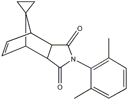 4-(2,6-dimethylphenyl)-spiro[4-azatricyclo[5.2.1.0~2,6~]dec[8]ene-10,1'-cyclopropane]-3,5-dione Structure