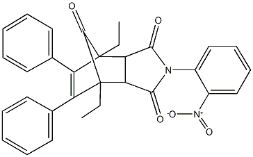 1,7-diethyl-4-{2-nitrophenyl}-8,9-diphenyl-4-azatricyclo[5.2.1.0~2,6~]dec-8-ene-3,5,10-trione,331632-76-9,结构式