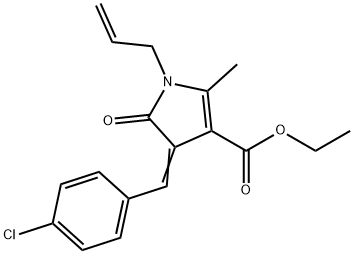 ethyl 1-allyl-4-(4-chlorobenzylidene)-2-methyl-5-oxo-4,5-dihydro-1H-pyrrole-3-carboxylate,331637-99-1,结构式