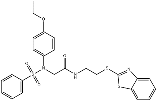 N-[2-(1,3-benzothiazol-2-ylsulfanyl)ethyl]-2-[4-ethoxy(phenylsulfonyl)anilino]acetamide Structure