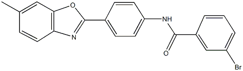 3-bromo-N-[4-(6-methyl-1,3-benzoxazol-2-yl)phenyl]benzamide Structure