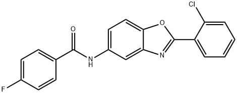 N-[2-(2-chlorophenyl)-1,3-benzoxazol-5-yl]-4-fluorobenzamide 结构式