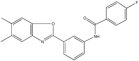 N-[3-(5,6-dimethyl-1,3-benzoxazol-2-yl)phenyl]-4-fluorobenzamide Structure