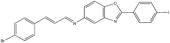 N-[3-(4-bromophenyl)-2-propenylidene]-N-[2-(4-iodophenyl)-1,3-benzoxazol-5-yl]amine Struktur