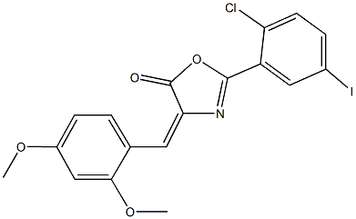 2-(2-chloro-5-iodophenyl)-4-(2,4-dimethoxybenzylidene)-1,3-oxazol-5(4H)-one Structure