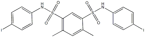 N~1~,N~3~-bis(4-iodophenyl)-4,6-dimethyl-1,3-benzenedisulfonamide 化学構造式