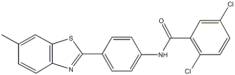 2,5-dichloro-N-[4-(6-methyl-1,3-benzothiazol-2-yl)phenyl]benzamide 化学構造式