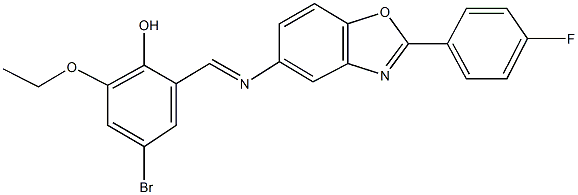 4-bromo-2-ethoxy-6-({[2-(4-fluorophenyl)-1,3-benzoxazol-5-yl]imino}methyl)phenol,331654-26-3,结构式