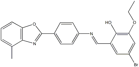 4-bromo-2-ethoxy-6-({[4-(4-methyl-1,3-benzoxazol-2-yl)phenyl]imino}methyl)phenol,331654-30-9,结构式