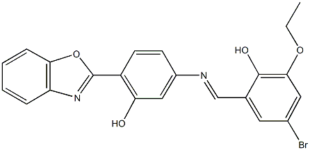 2-({[4-(1,3-benzoxazol-2-yl)-3-hydroxyphenyl]imino}methyl)-4-bromo-6-ethoxyphenol Structure