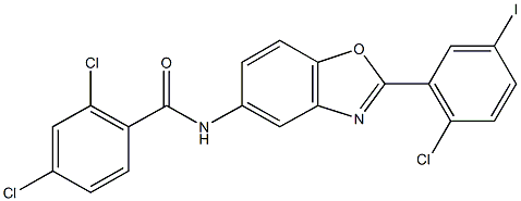 2,4-dichloro-N-[2-(2-chloro-5-iodophenyl)-1,3-benzoxazol-5-yl]benzamide Structure